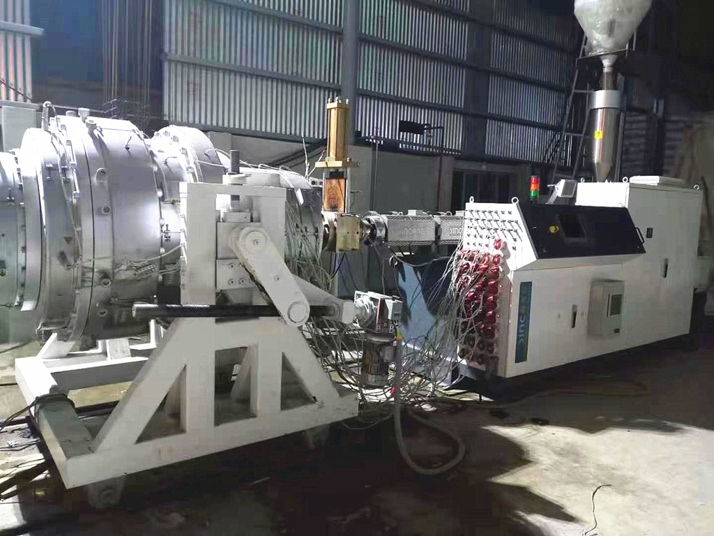 PE PIPE EXTRUSION LINE RUNNING SUCCESSFULY IN CUSTOMER FACTORY