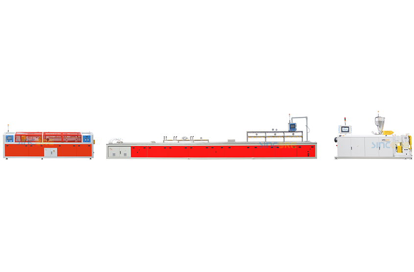 High Speed Window Profile Line with Parallel Twin Screw Extruder